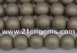 CSB1320 15.5 inches 4mm matte round shell pearl beads wholesale