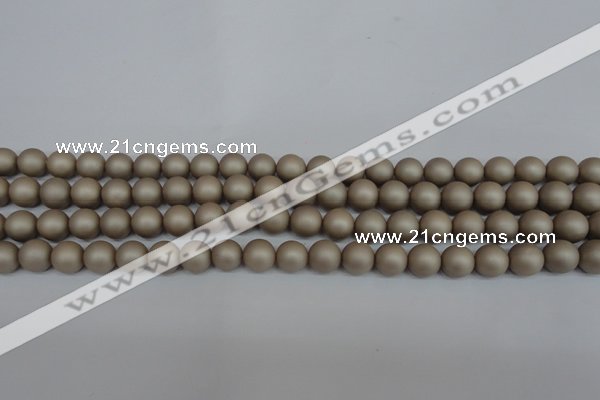 CSB1320 15.5 inches 4mm matte round shell pearl beads wholesale