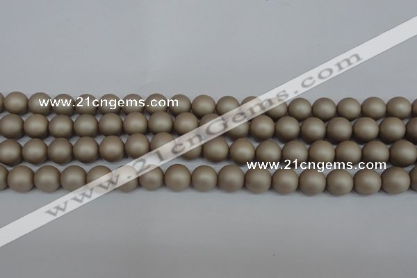 CSB1321 15.5 inches 6mm matte round shell pearl beads wholesale