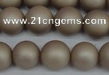 CSB1322 15.5 inches 8mm matte round shell pearl beads wholesale