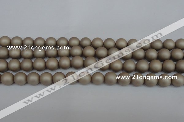 CSB1322 15.5 inches 8mm matte round shell pearl beads wholesale