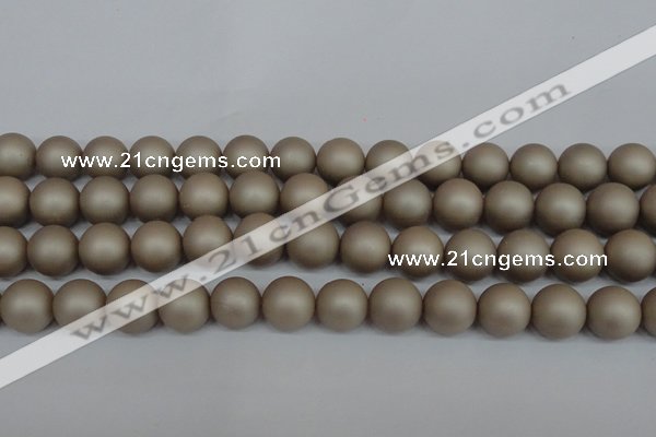 CSB1323 15.5 inches 10mm matte round shell pearl beads wholesale