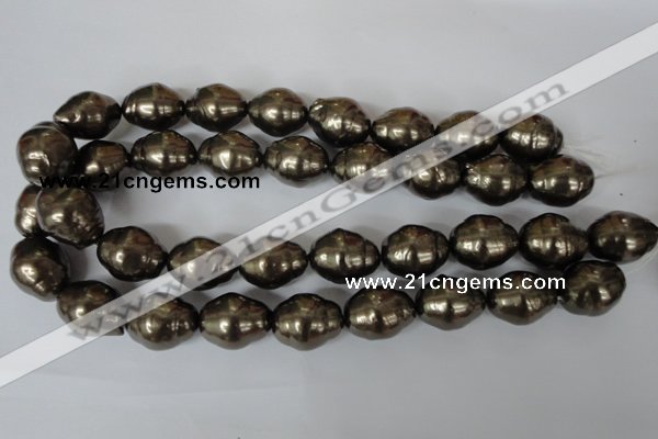 CSB133 15.5 inches 18*22mm nuggets shell pearl beads wholesale