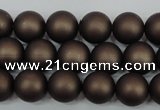 CSB1330 15.5 inches 4mm matte round shell pearl beads wholesale