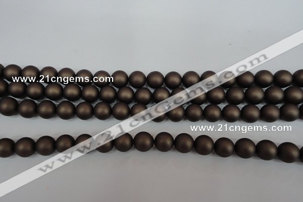 CSB1331 15.5 inches 6mm matte round shell pearl beads wholesale