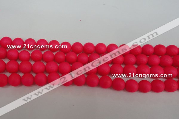 CSB1345 15.5 inches 4mm matte round shell pearl beads wholesale