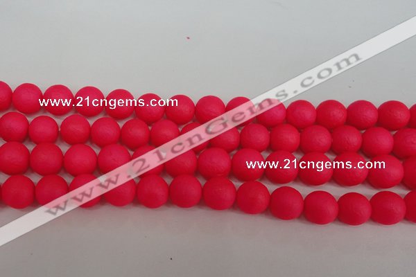 CSB1346 15.5 inches 6mm matte round shell pearl beads wholesale