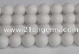 CSB1350 15.5 inches 4mm matte round shell pearl beads wholesale