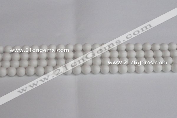 CSB1351 15.5 inches 6mm matte round shell pearl beads wholesale