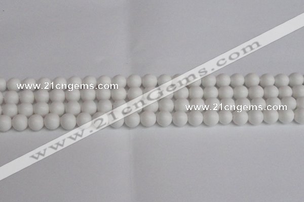 CSB1351 15.5 inches 6mm matte round shell pearl beads wholesale