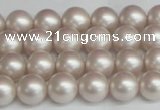 CSB1356 15.5 inches 6mm matte round shell pearl beads wholesale