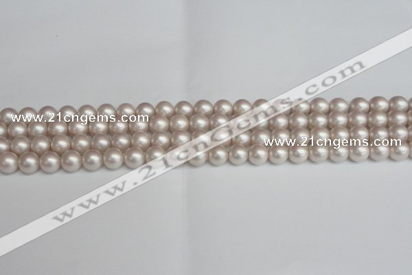 CSB1356 15.5 inches 6mm matte round shell pearl beads wholesale