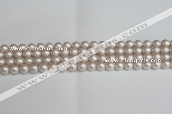 CSB1357 15.5 inches 8mm matte round shell pearl beads wholesale