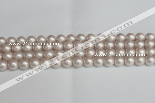 CSB1359 15.5 inches 12mm matte round shell pearl beads wholesale