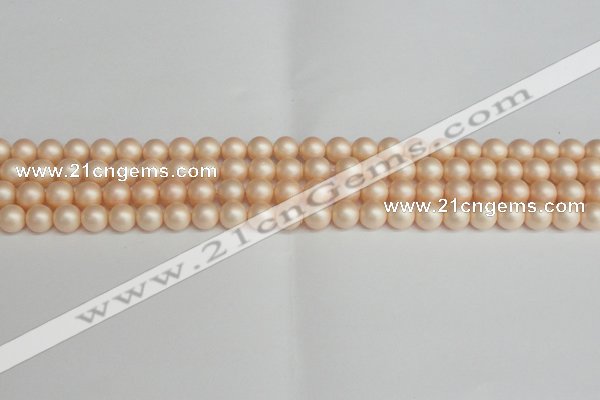 CSB1361 15.5 inches 6mm matte round shell pearl beads wholesale