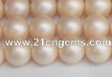 CSB1364 15.5 inches 12mm matte round shell pearl beads wholesale