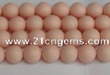 CSB1365 15.5 inches 4mm matte round shell pearl beads wholesale