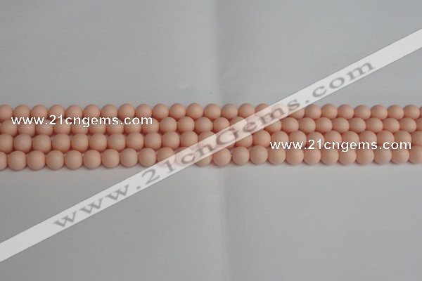 CSB1365 15.5 inches 4mm matte round shell pearl beads wholesale