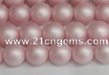 CSB1373 15.5 inches 10mm matte round shell pearl beads wholesale