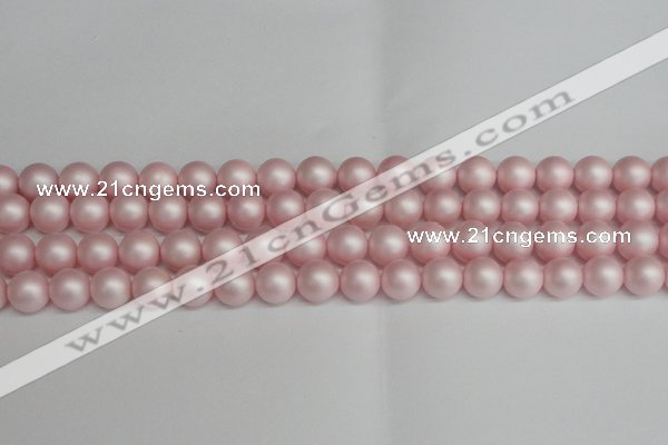 CSB1374 15.5 inches 12mm matte round shell pearl beads wholesale