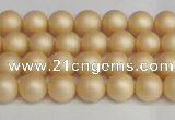 CSB1375 15.5 inches 4mm matte round shell pearl beads wholesale