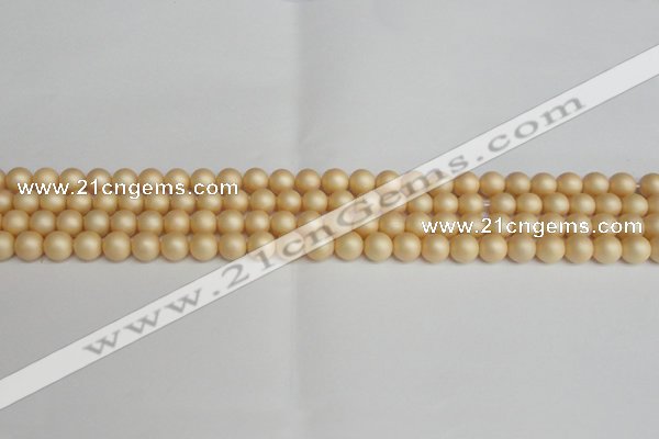 CSB1375 15.5 inches 4mm matte round shell pearl beads wholesale