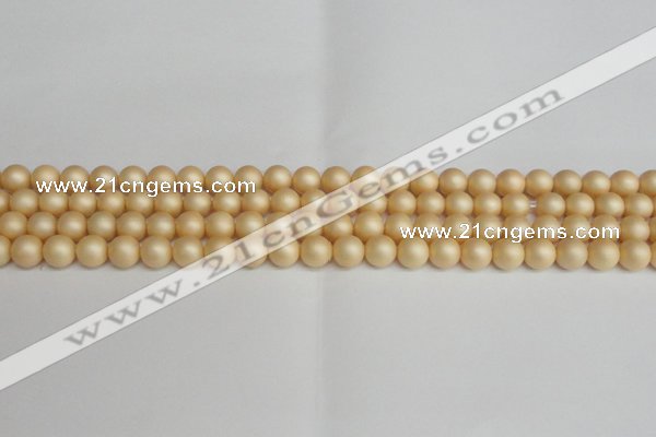 CSB1376 15.5 inches 6mm matte round shell pearl beads wholesale