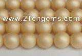 CSB1377 15.5 inches 8mm matte round shell pearl beads wholesale