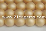 CSB1378 15.5 inches 10mm matte round shell pearl beads wholesale