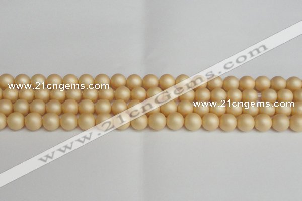 CSB1378 15.5 inches 10mm matte round shell pearl beads wholesale