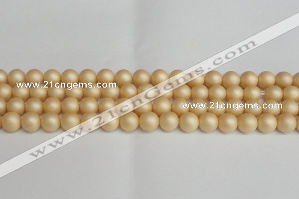 CSB1379 15.5 inches 12mm matte round shell pearl beads wholesale