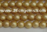 CSB1380 15.5 inches 4mm matte round shell pearl beads wholesale