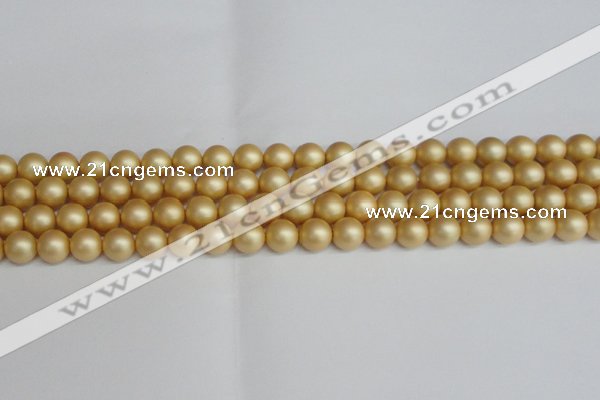 CSB1382 15.5 inches 8mm matte round shell pearl beads wholesale