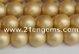 CSB1383 15.5 inches 10mm matte round shell pearl beads wholesale