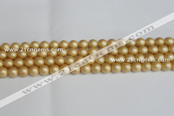 CSB1383 15.5 inches 10mm matte round shell pearl beads wholesale