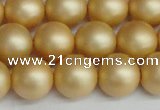 CSB1384 15.5 inches 12mm matte round shell pearl beads wholesale