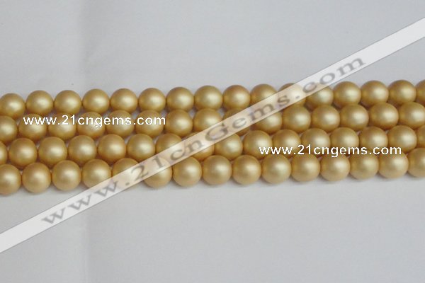 CSB1384 15.5 inches 12mm matte round shell pearl beads wholesale