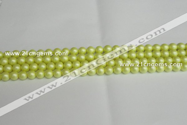 CSB1385 15.5 inches 4mm matte round shell pearl beads wholesale