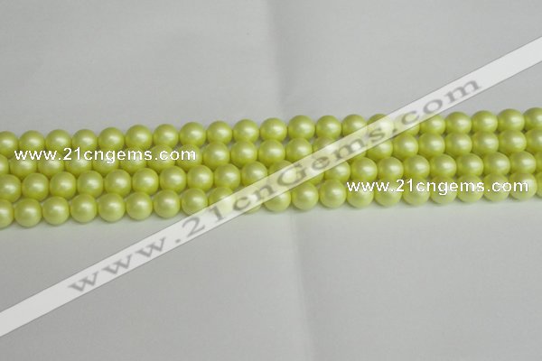 CSB1386 15.5 inches 6mm matte round shell pearl beads wholesale