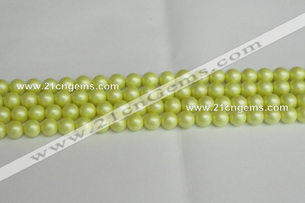 CSB1387 15.5 inches 8mm matte round shell pearl beads wholesale