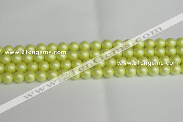 CSB1388 15.5 inches 10mm matte round shell pearl beads wholesale