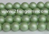 CSB1390 15.5 inches 4mm matte round shell pearl beads wholesale