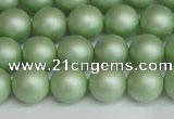 CSB1392 15.5 inches 8mm matte round shell pearl beads wholesale