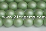 CSB1392 15.5 inches 8mm matte round shell pearl beads wholesale