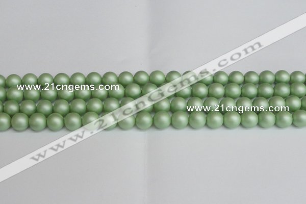 CSB1392 15.5 inches 8mm matte round shell pearl beads wholesale