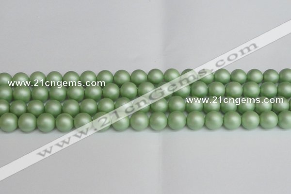 CSB1393 15.5 inches 10mm matte round shell pearl beads wholesale