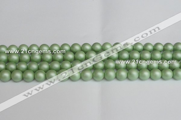 CSB1393 15.5 inches 10mm matte round shell pearl beads wholesale