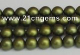 CSB1395 15.5 inches 4mm matte round shell pearl beads wholesale