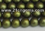 CSB1398 15.5 inches 10mm matte round shell pearl beads wholesale