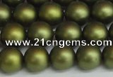 CSB1399 15.5 inches 12mm matte round shell pearl beads wholesale